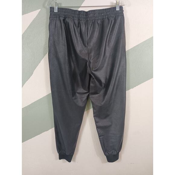 Maison D' Amelie Women's Size M High Waist Faux Leather Jogger Pants - Picture 9 of 10